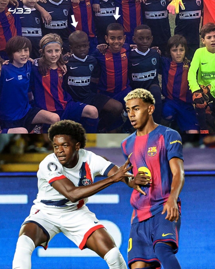 奇妙缘分！巴黎小将恩贾恩图曾与亚马尔在U10比赛交手